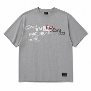 Vintage FUBU Jeans XCII Gray Graphic Tee Y2K Hip Hop Streetwear Size XL